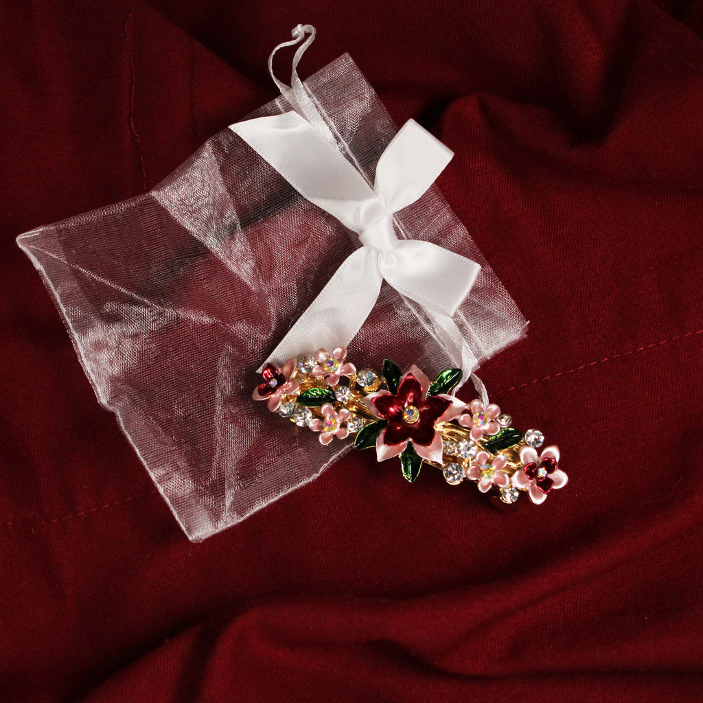 Spona do vlasů s květinovým motivem