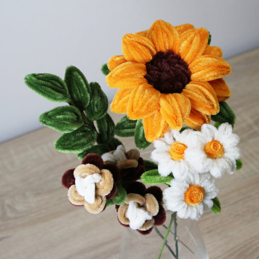 Dárková sada na výrobu pugét - slunečnice DELUXE