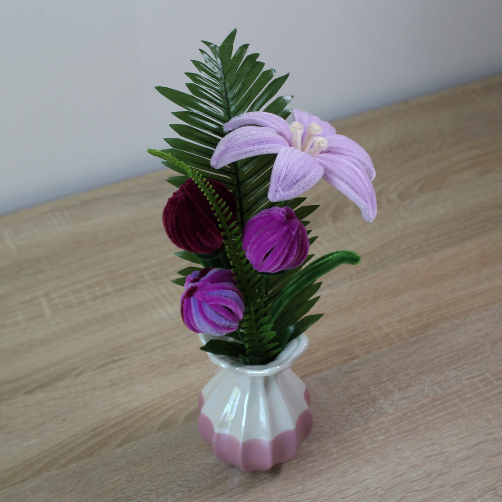 Ručně vyráběná kytice - Tulipány, Lilie