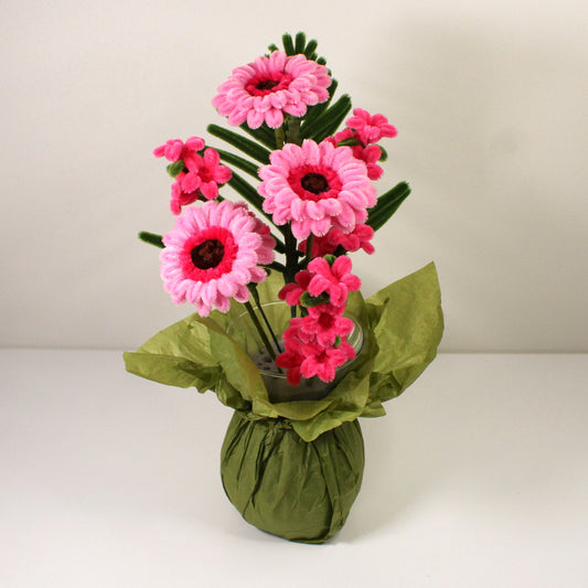Gerberová kytice růžová