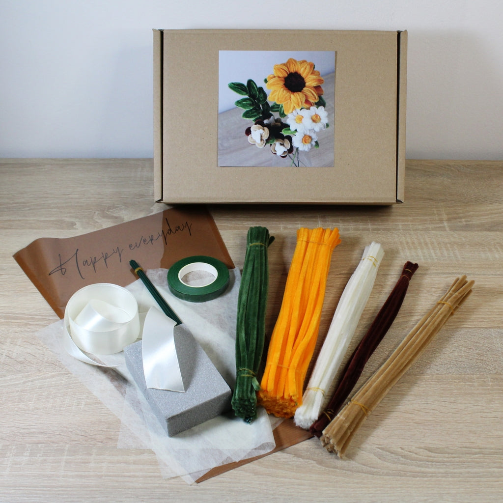 Dárková sada na výrobu pugét - slunečnice