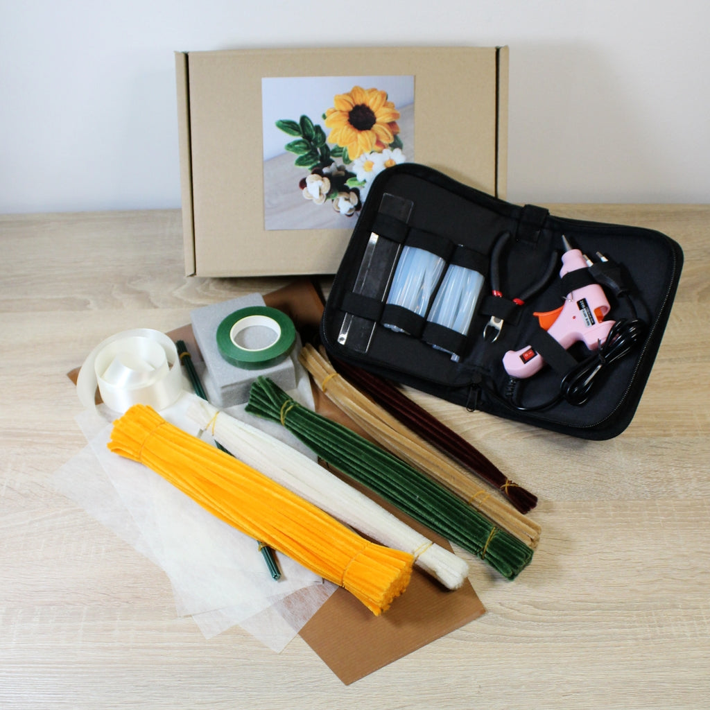 Dárková sada na výrobu pugét - slunečnice DELUXE