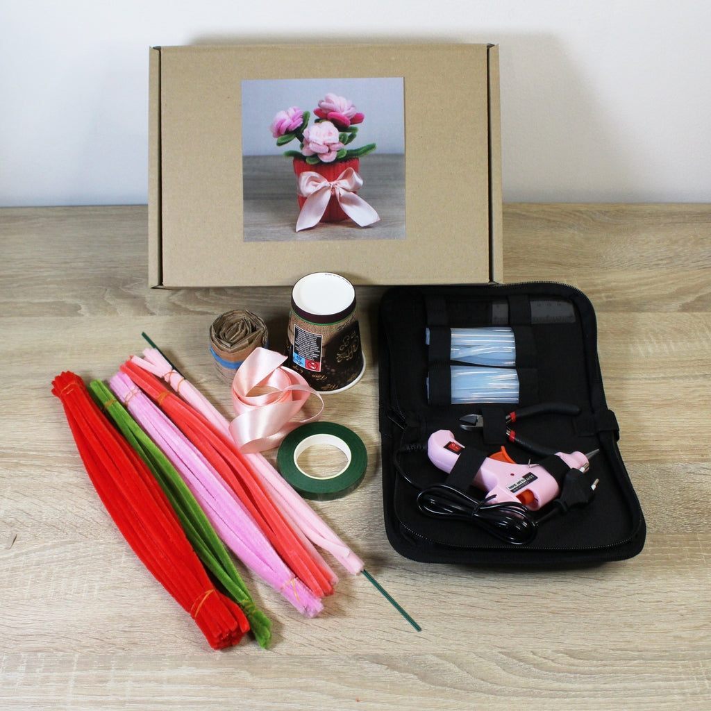 Sada na výrobu trsové růže v květináči - Malá DELUXE