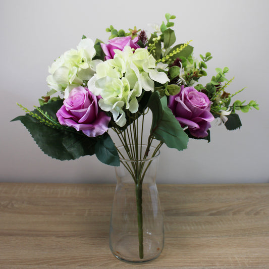 Kytice z umělých květin - Hortenzie, růže