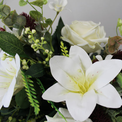 Kytice z umělých květin - Lilie, růže
