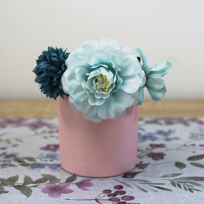 Květy do vlasů bílo-modrá