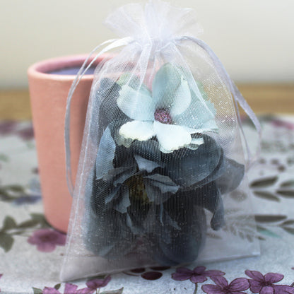 Květy do vlasů bílo-modrá