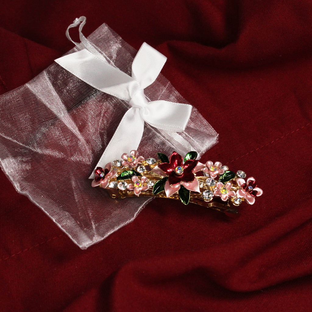 Spona do vlasů s květinovým motivem