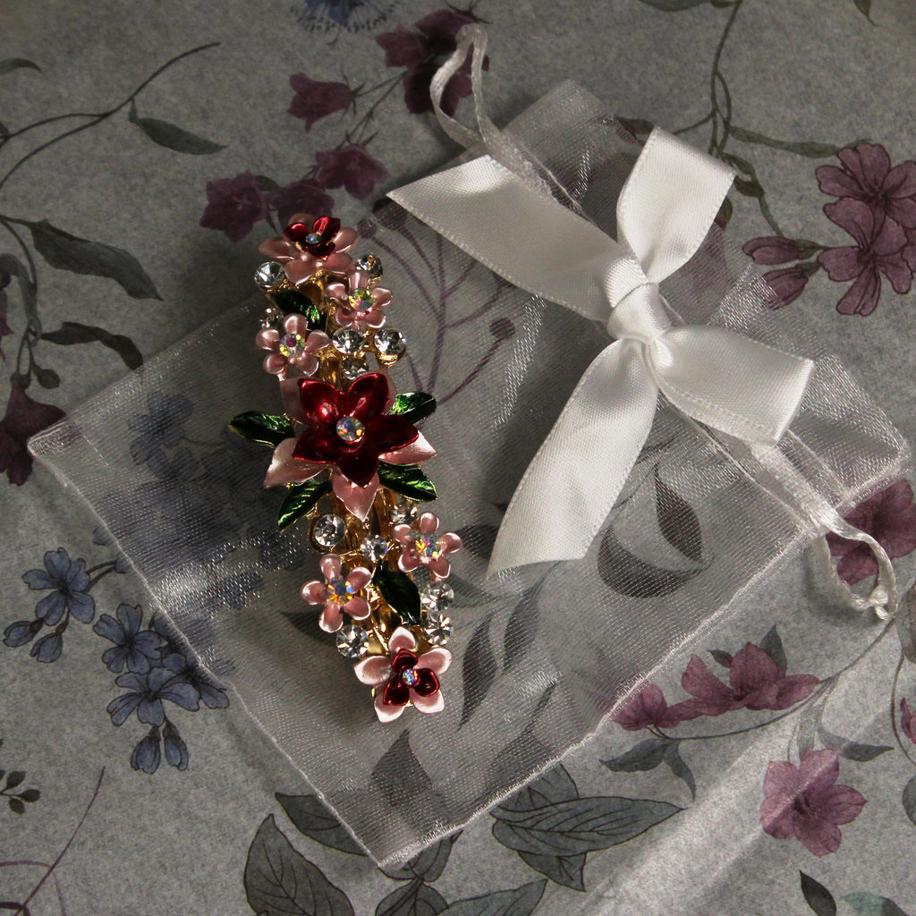 Spona do vlasů s květinovým motivem