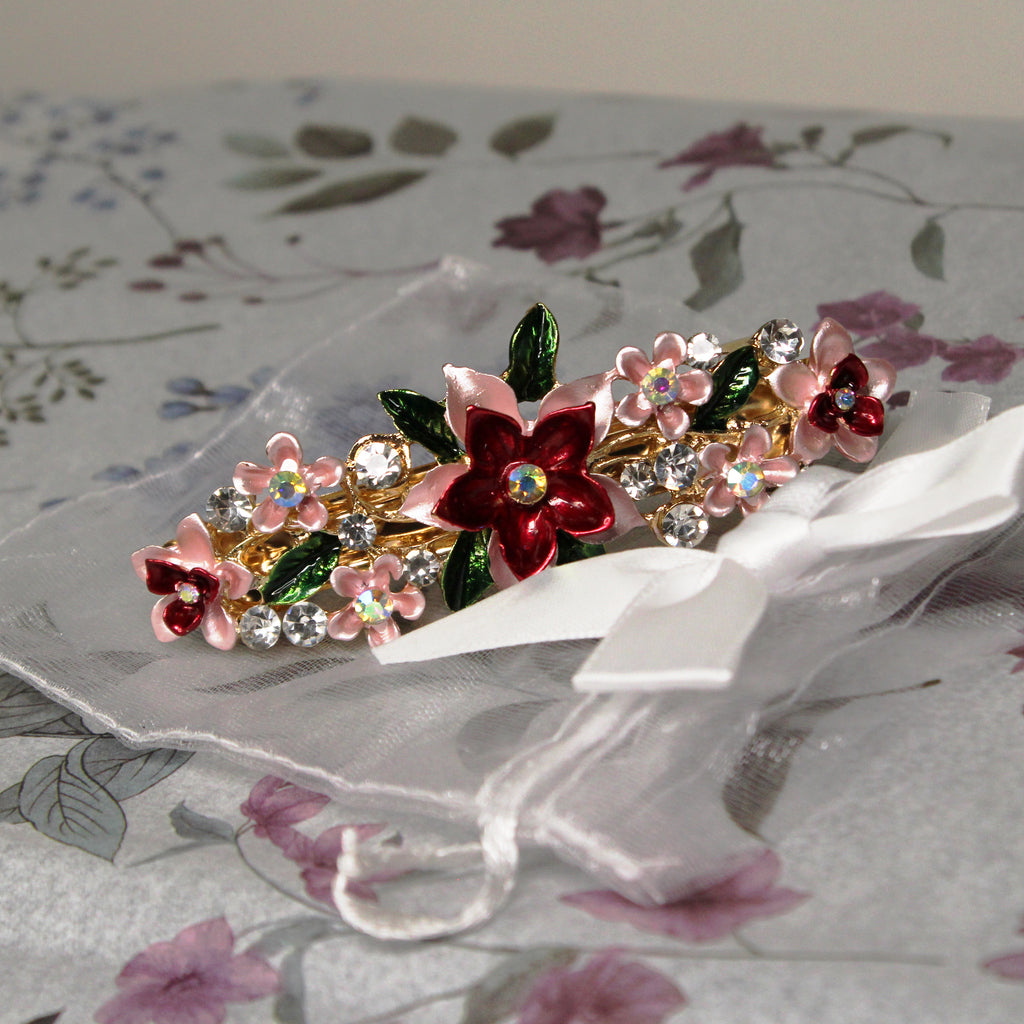 Spona do vlasů s květinovým motivem