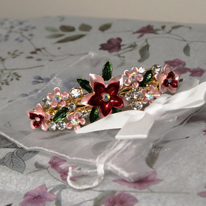 Spona do vlasů s květinovým motivem