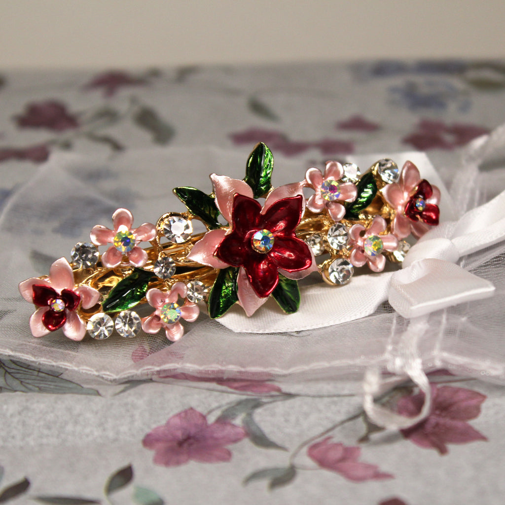 Spona do vlasů s květinovým motivem