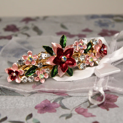 Spona do vlasů s květinovým motivem