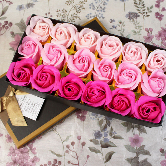 Mýdlové růže v dárkové krabici