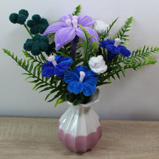 Ručně vyráběná kytice - Modrá
