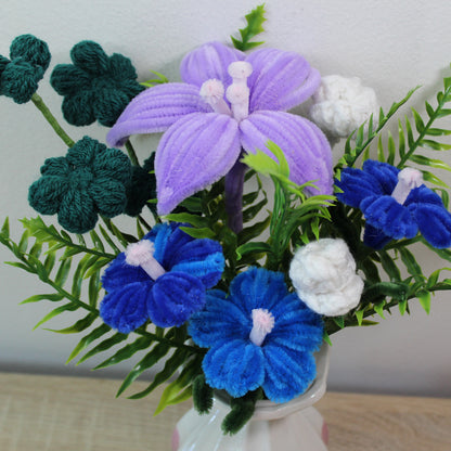 Ručně vyráběná kytice - Modrá