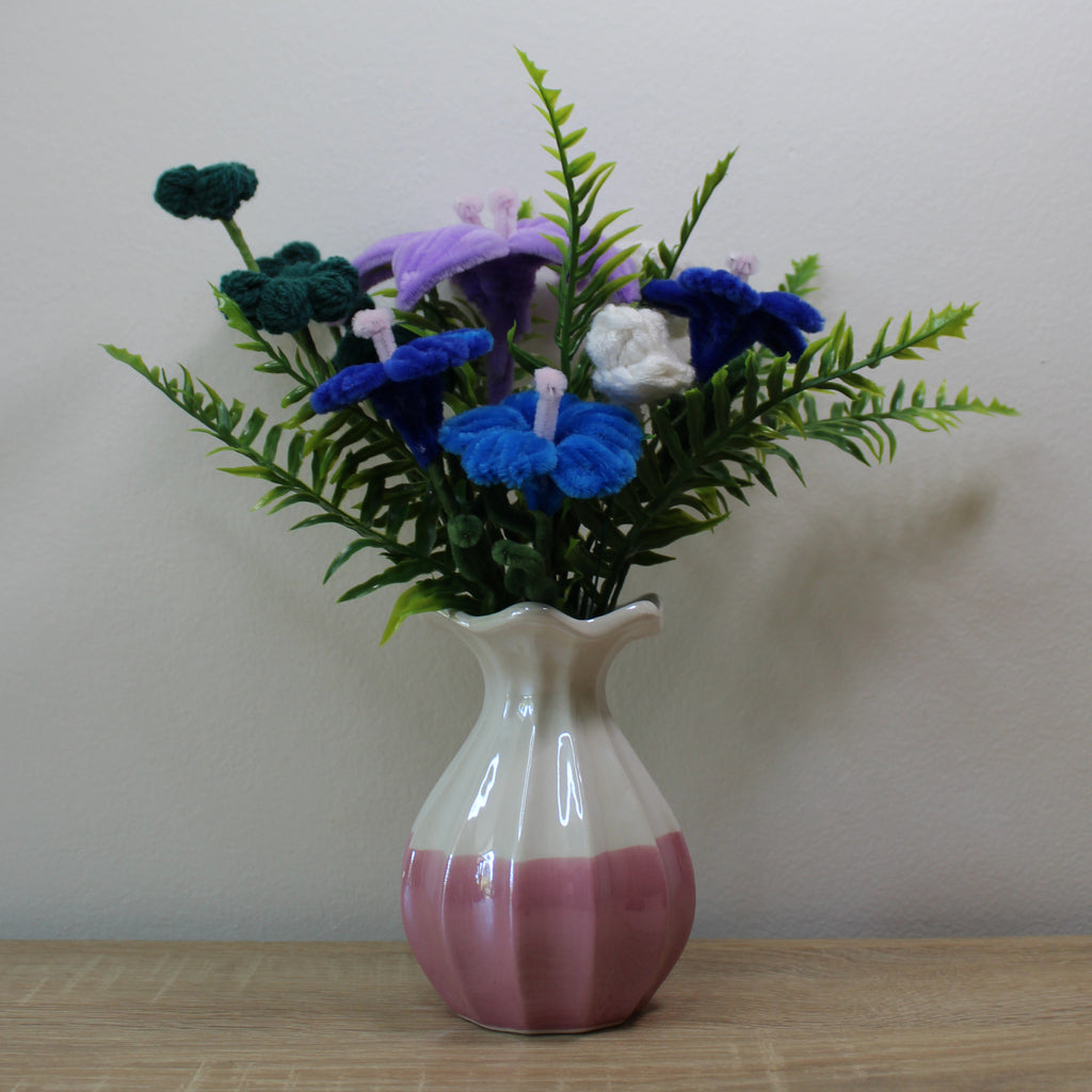 Ručně vyráběná kytice - Modrá