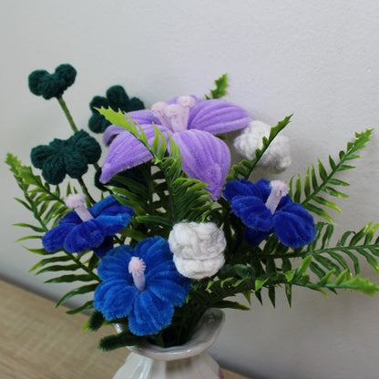 Ručně vyráběná kytice - Modrá
