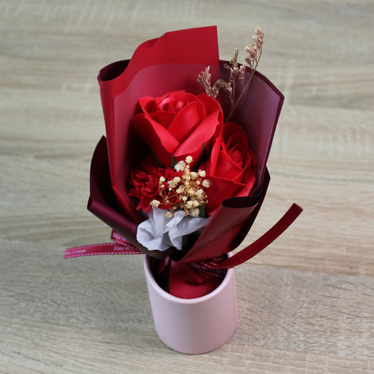 Mýdlová kytice v dárkové krabičce