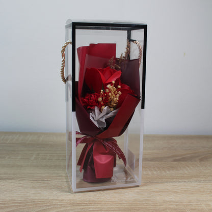 Mýdlová kytice v dárkové krabičce