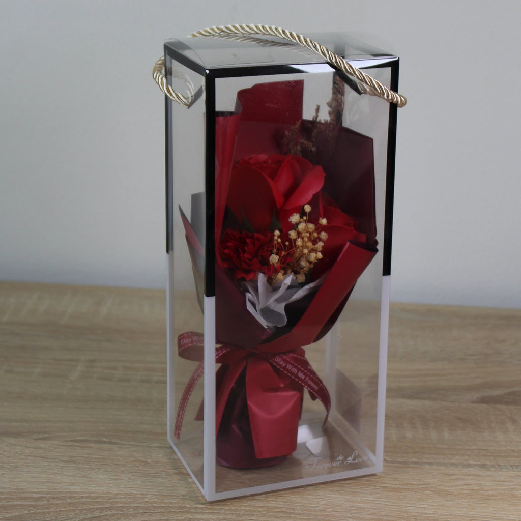 Mýdlová kytice v dárkové krabičce