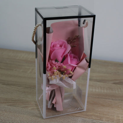 Mýdlová kytice v dárkové krabičce