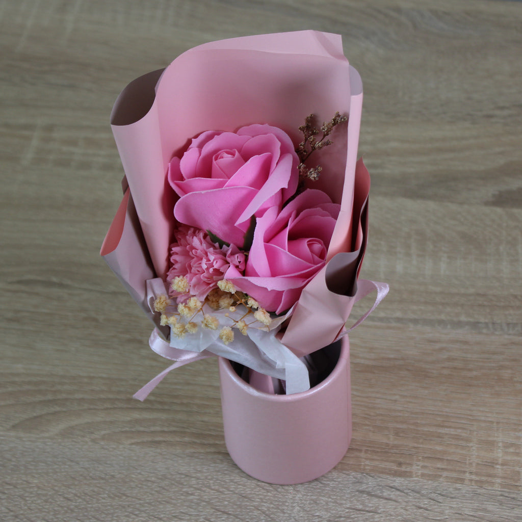 Mýdlová kytice v dárkové krabičce