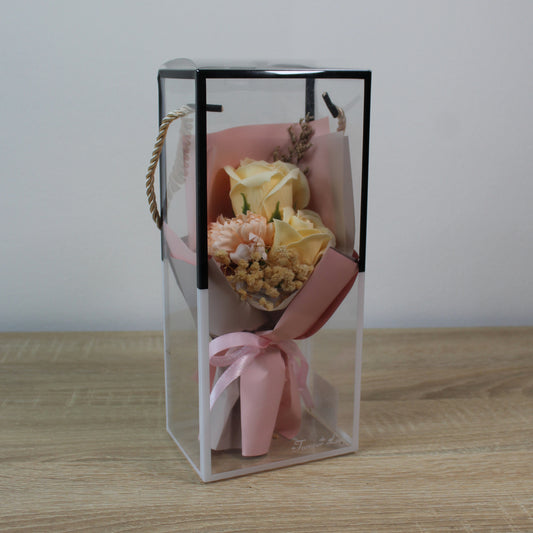 Mýdlová kytice v dárkové krabičce