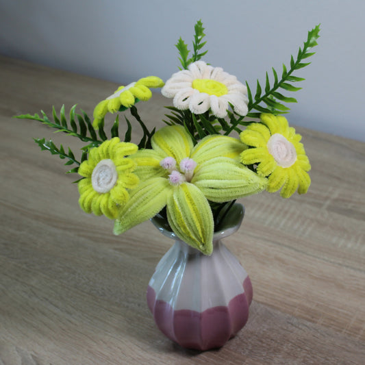 Ručně vyráběná kytice - žlutá