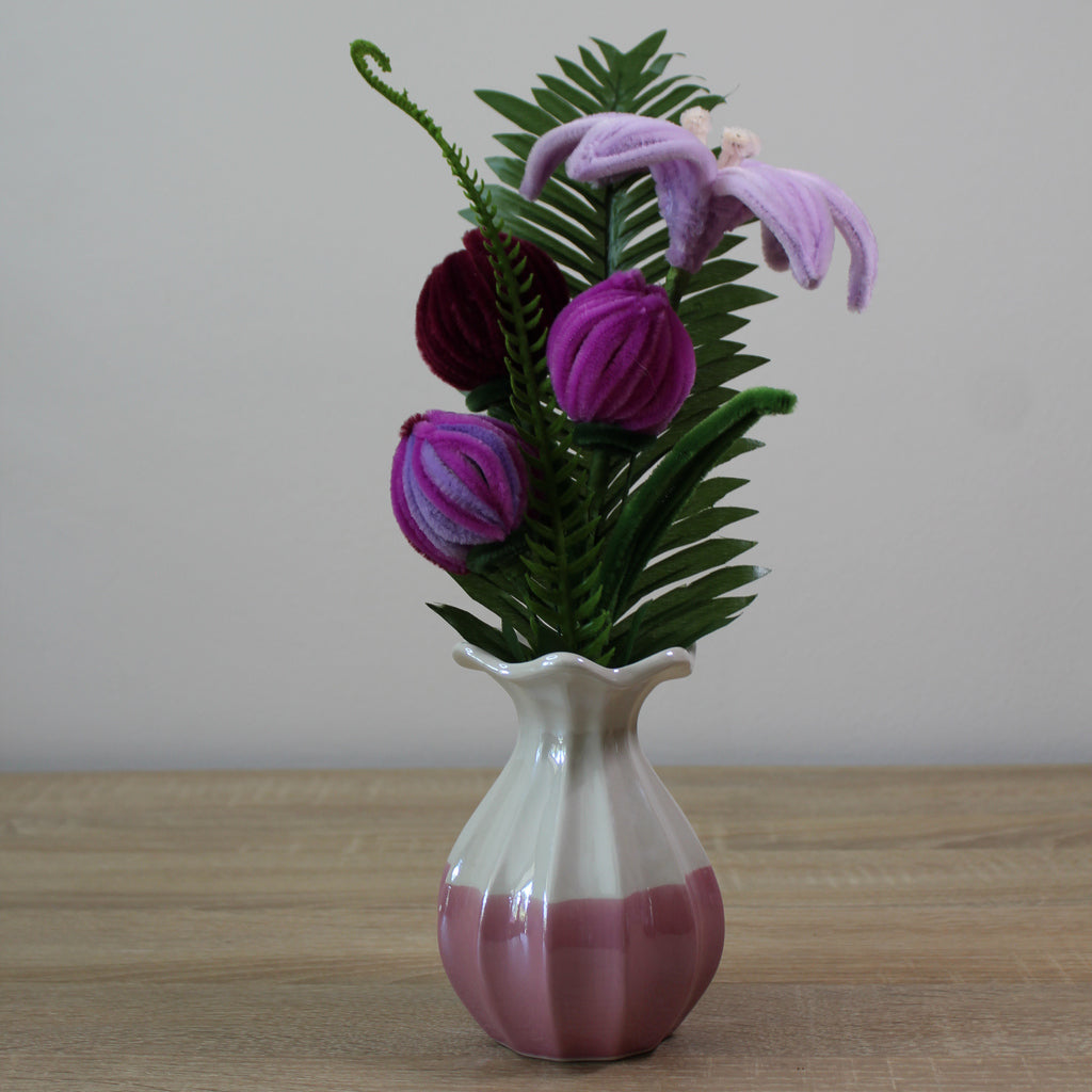 Ručně vyráběná kytice - Tulipány, Lilie