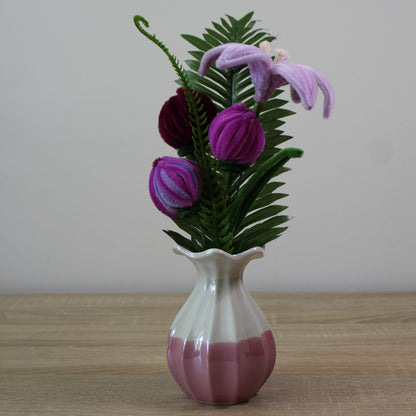 Ručně vyráběná kytice - Tulipány, Lilie