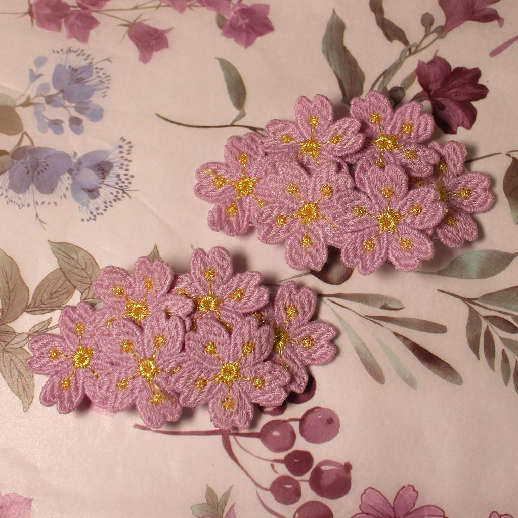 Vyšívaná spona do vlasů 2ks