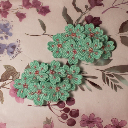 Vyšívaná spona do vlasů 2ks