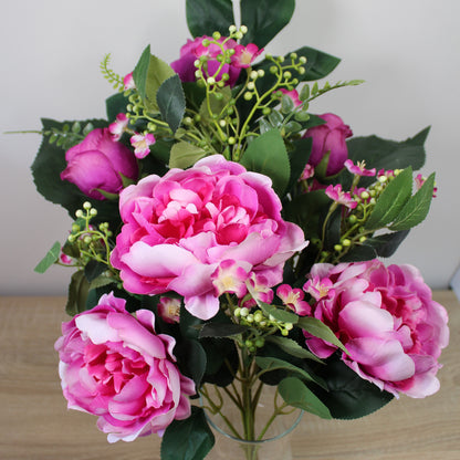 Kytice z umělých květin - Pivoňky, růže