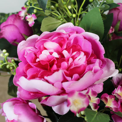 Kytice z umělých květin - Pivoňky, růže