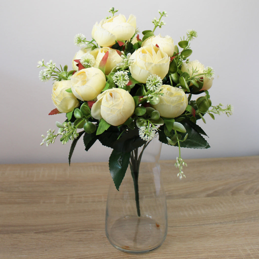 Kytice z umělých květin - Pivoňkové růže