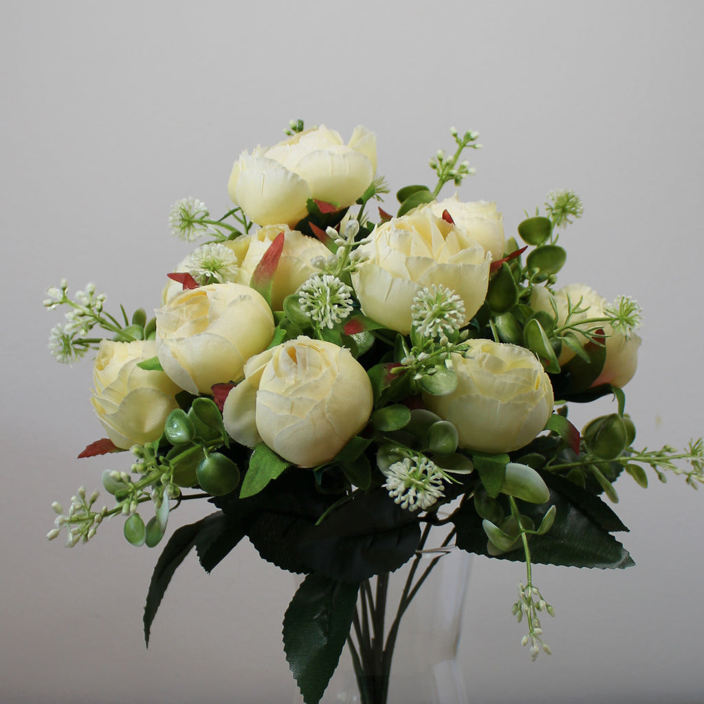 Kytice z umělých květin - Pivoňkové růže