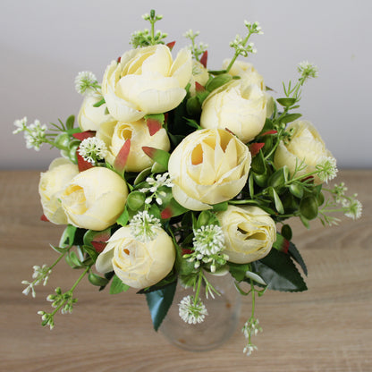 Kytice z umělých květin - Pivoňkové růže