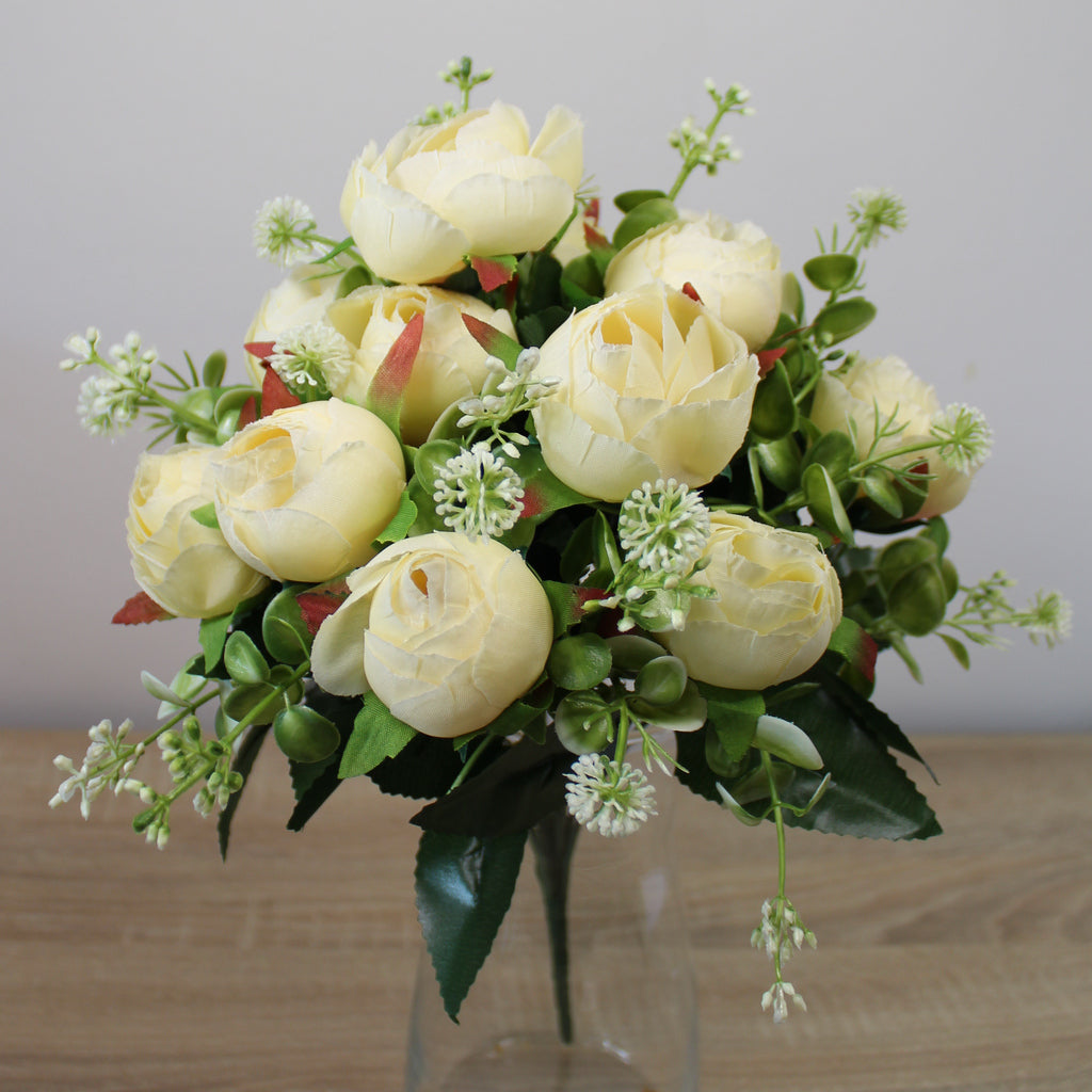 Kytice z umělých květin - Pivoňkové růže