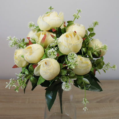 Kytice z umělých květin - Pivoňkové růže