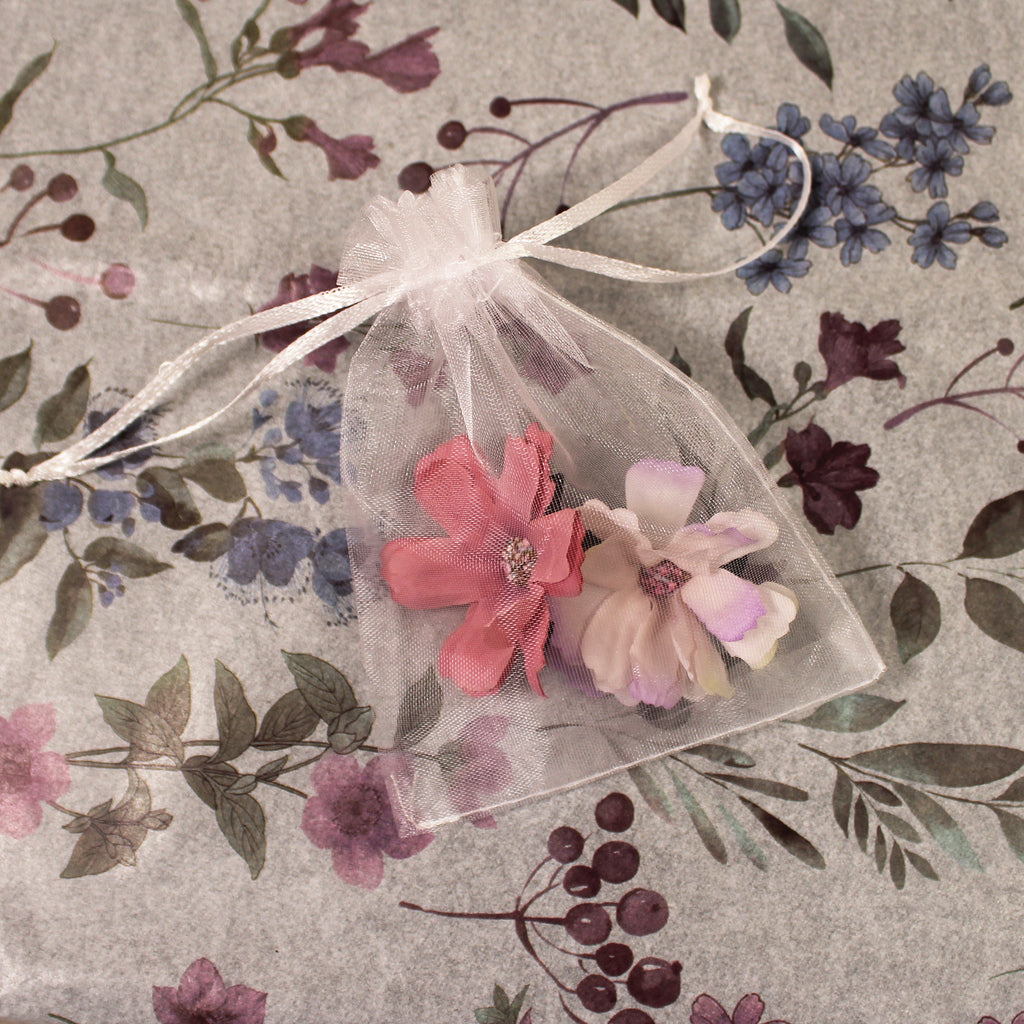 Květy do vlasů bílo-růžová