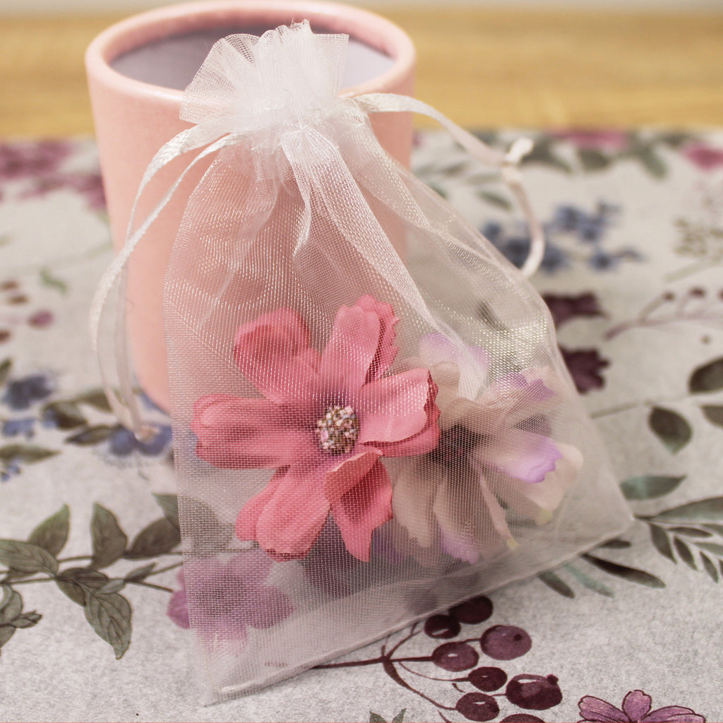 Květy do vlasů bílo-růžová