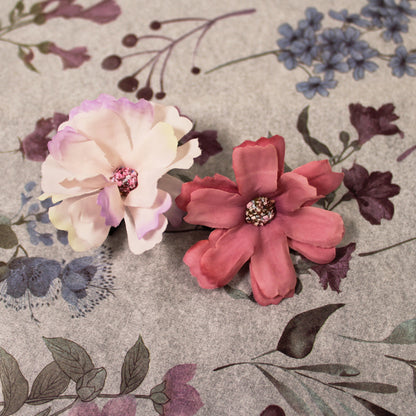 Květy do vlasů bílo-růžová