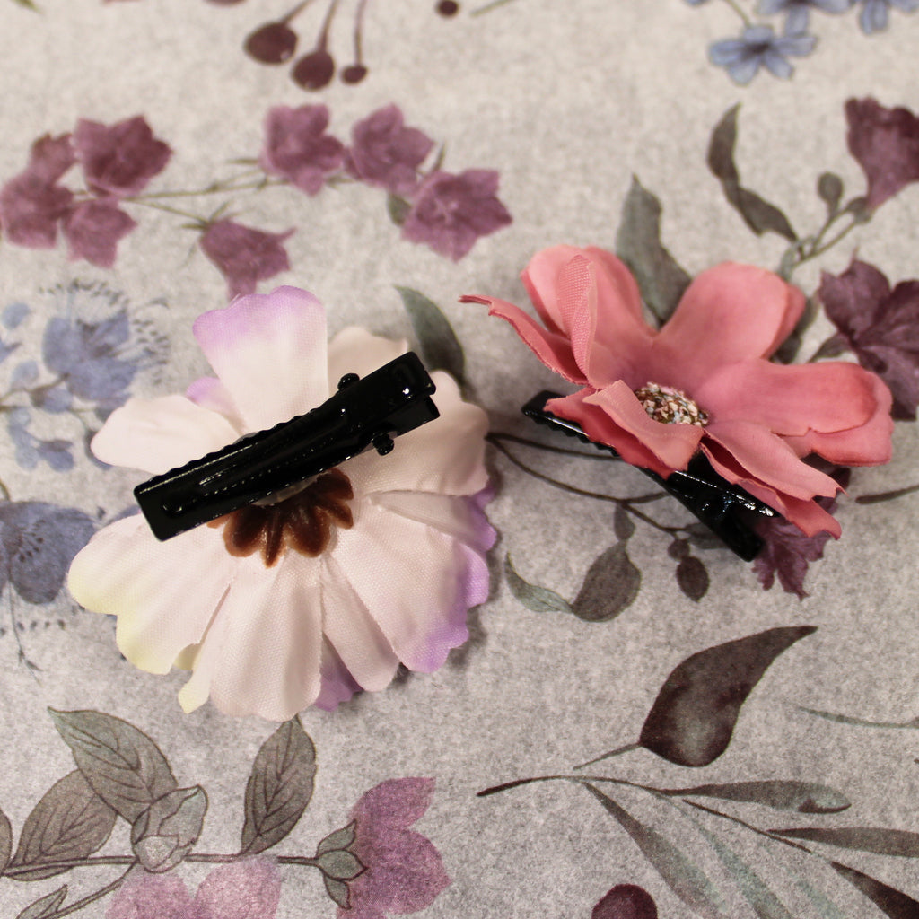 Květy do vlasů bílo-růžová