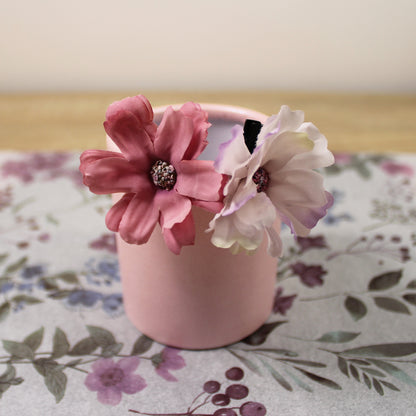 Květy do vlasů bílo-růžová