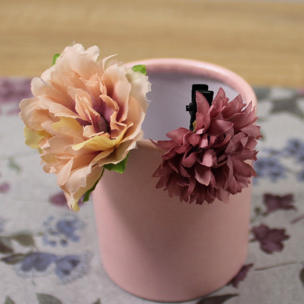 Květy do vlasů žluto-růžová