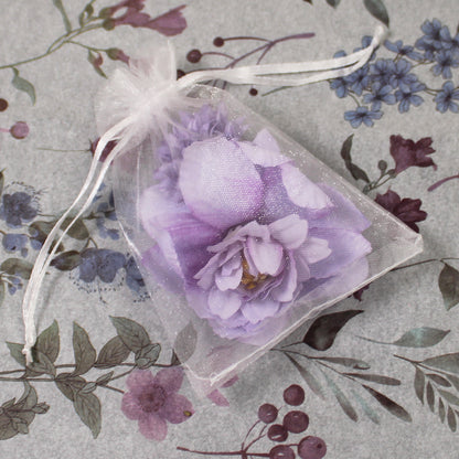 Květy do vlasů bílo-fialová