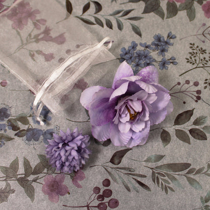 Květy do vlasů bílo-fialová