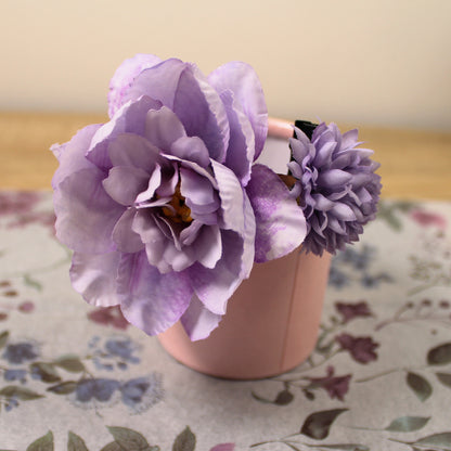 Květy do vlasů bílo-fialová