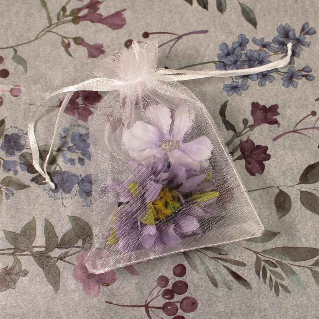 Květy do vlasů bílo-fialová